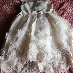 Elegant White Floral Kids Dress